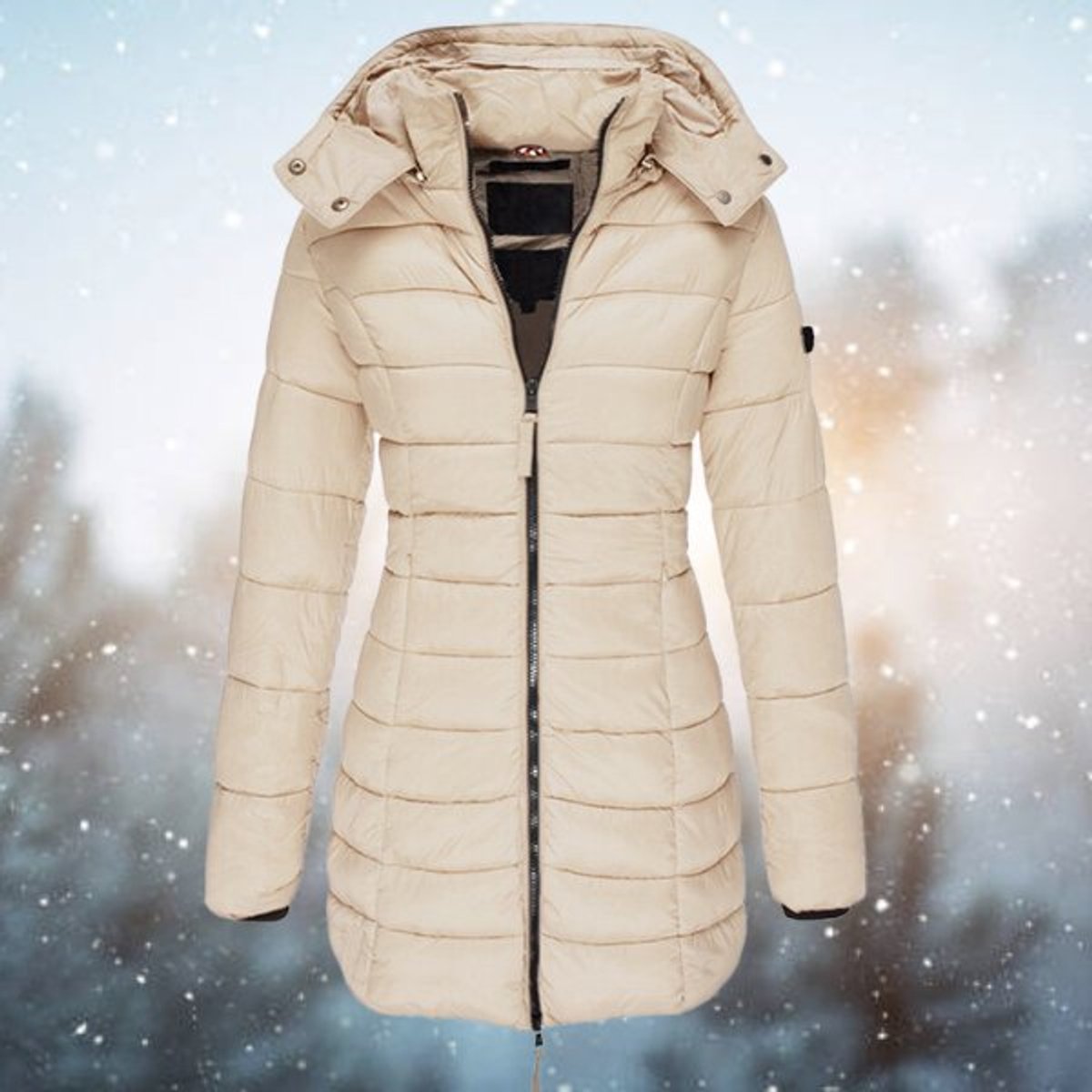 Amelia | Women's Long Hooded Quilted Puffer Coat