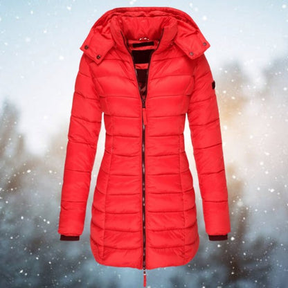 Amelia | Women's Long Hooded Quilted Puffer Coat