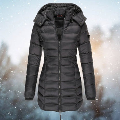 Amelia | Women's Long Hooded Quilted Puffer Coat