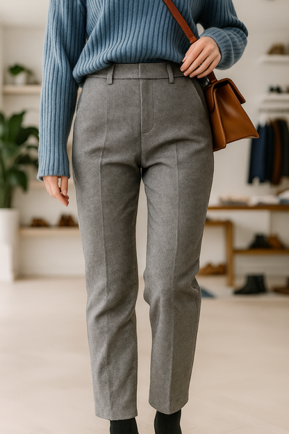 Rosalind | Women’s High-Waisted Wool Herringbone Pants