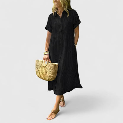 Adria | Women’s Striped Button-Front Dress