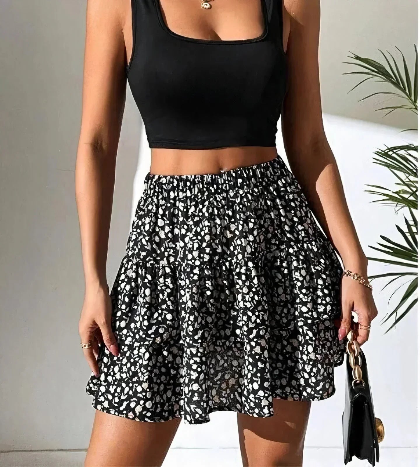 Kairi | Women’s Spring Mini Skirt Dress with Tiered Ruffle Hem